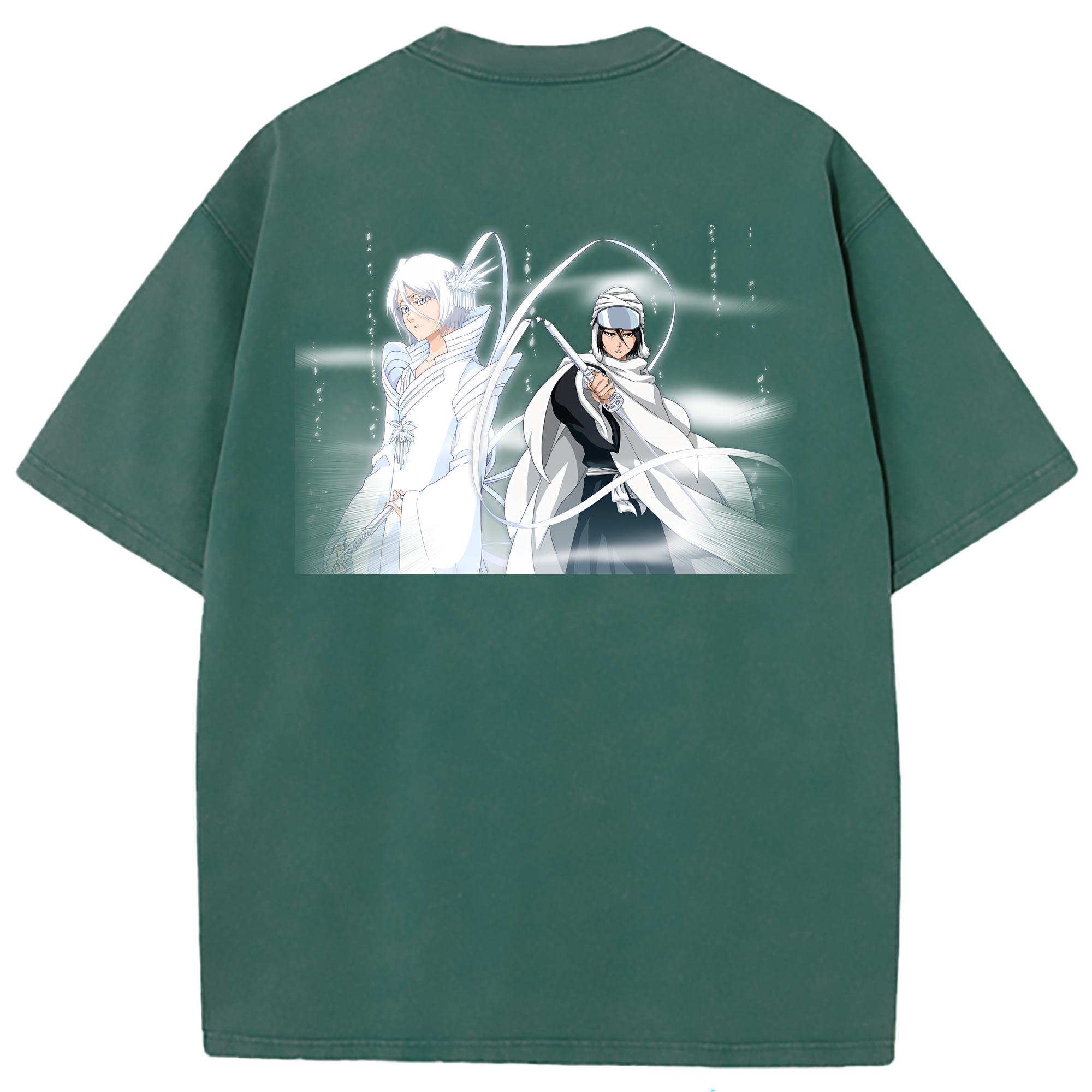 （画像用） ブリーチ 朽木ルキア BLEACH Kuchiki Rukia 綿100% ヴィンテージ風 半袖Tシャツ（背面プリント）